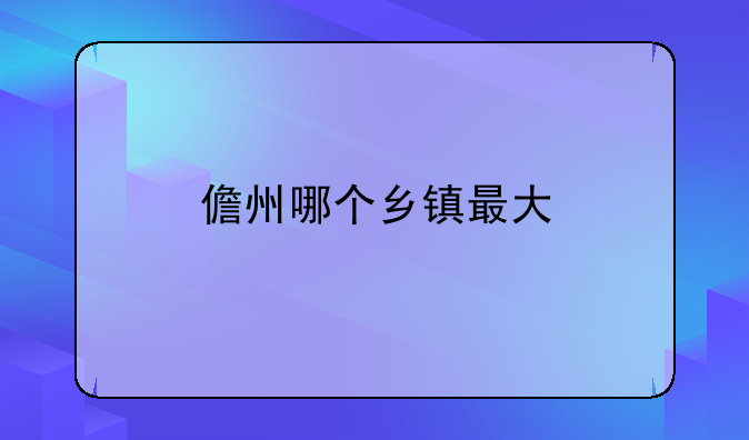 儋州哪个乡镇最大