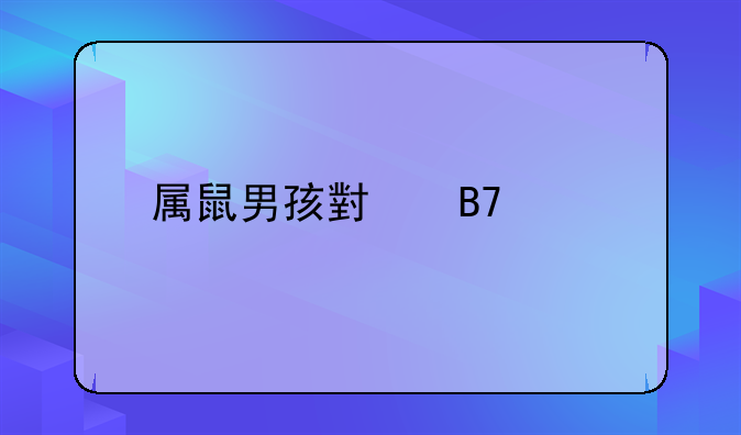 属鼠男孩小名大全