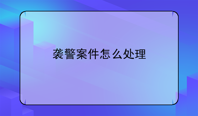 袭警案件怎么处理