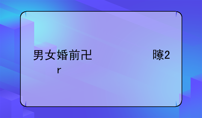 男女婚前协议书范本