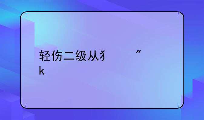 轻伤二级从犯判多久