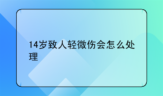 14岁致人轻微伤会怎么处理