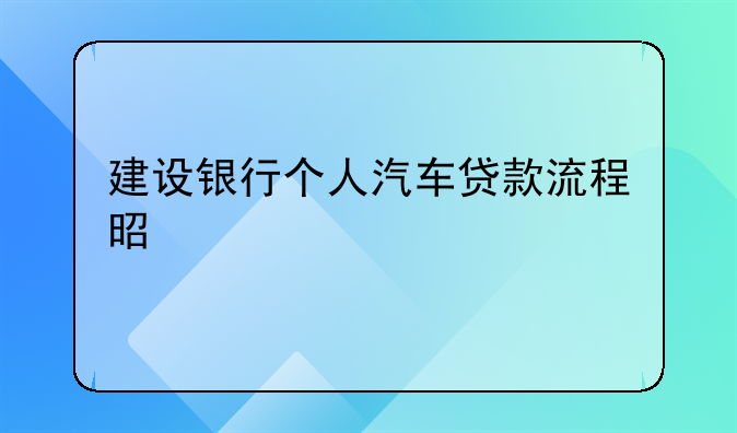 建设银行个人汽车贷款流程是什么