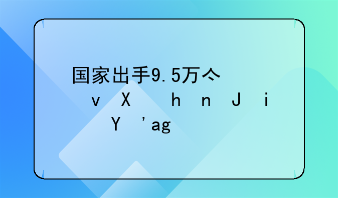 国家出手9.5万亿帮负债扶贫是真的吗