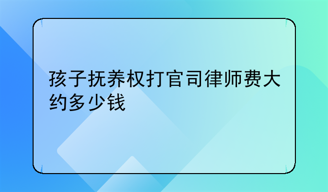 孩子抚养权打官司律师费大约多少钱