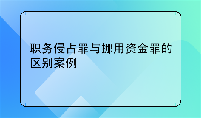 职务侵占罪与挪用资金罪的区别案例