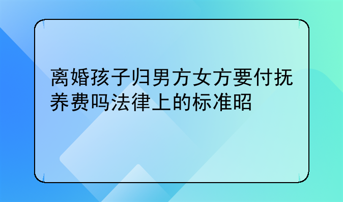 离婚孩子归男方女方要付抚养费吗法律上的标准是什么