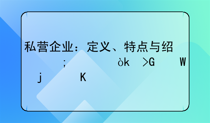 私营企业：定义、特点与经济社会发展中的角色